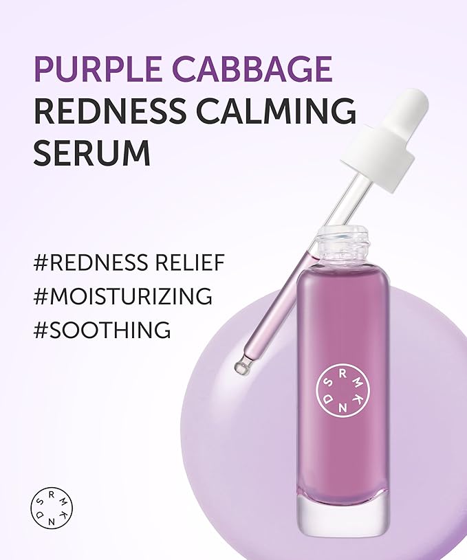 SERUMKIND Purple Cabbage Serum - Calming and Skin Recovery- Korean Face Skincare – Beta Glucan 100,000ppm – Soothing & Redness Relief - Vegan, Cruelty-Free – 1.01 fl.oz.-GlimoraGlow