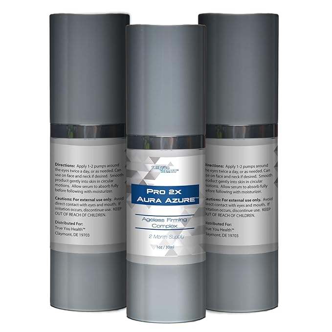 Pro 2x Aura Azure Serum - Anti Aging Serum - 2 Month Supply - Skin Firming Complex to Reduce Wrinkles Appearance - Exfoliate - Nourish - Improve Hyperpigmentation & Dark Circles - Aid Cell Renewal-GlimoraGlow