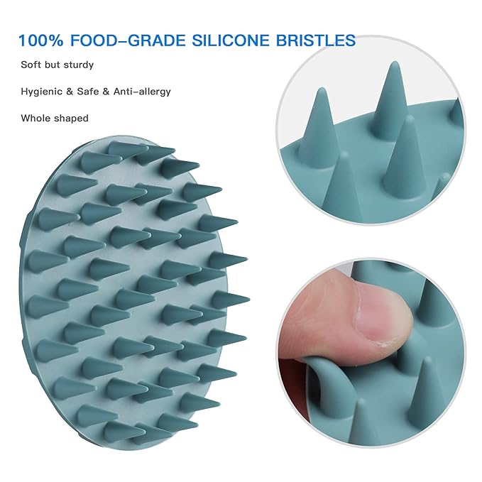 INNERNEED Scalp Massager Shampoo Brush, Wet & Dry Manual Scalp Care Head Scrubber Hair Washing, Soft Silicone Bristles, for Hair Growth, Dandruff Removal (Pack of 4)-GlimoraGlow