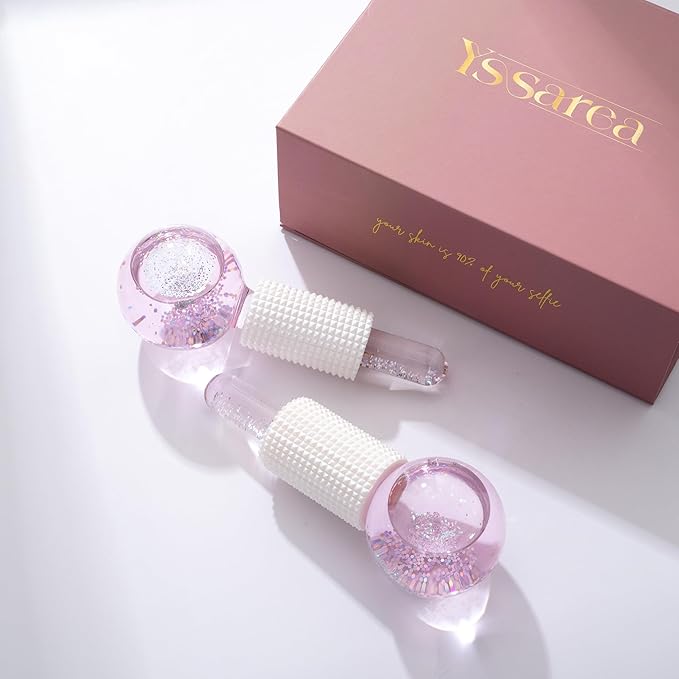 Yssarea Ice Globes for Facials - Freezer Safe | Highly Effective Facial Globes for Daily Beauty Routines | Tighten Skin | Reduce Puffiness | Enhance Circulation and Complexion-GlimoraGlow