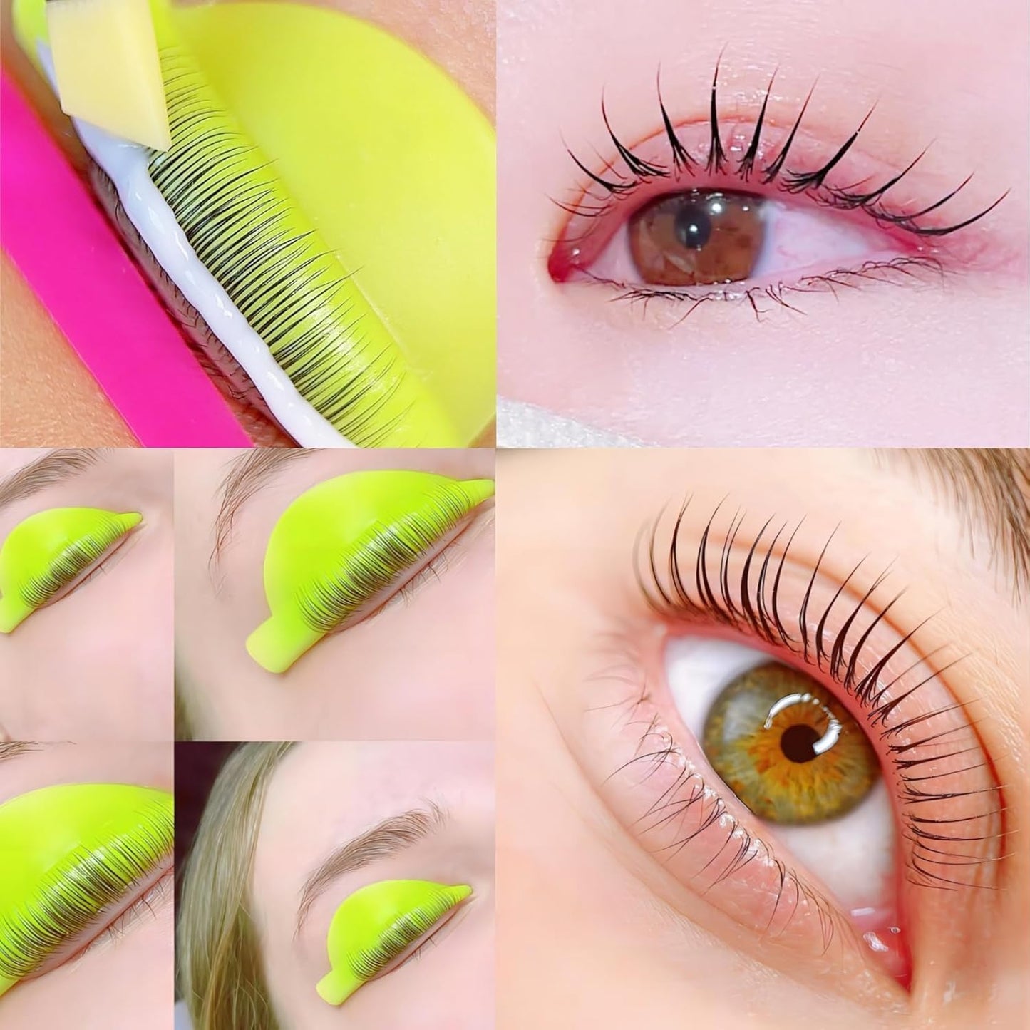 Eyelash Perm Pads Lash Lift Rods Eyelash Perm Silicone Pads 5 Sizes Reusable Soft Lash Lift Pads Shield for Different Length Eyelashes Perfect Lifting (Lemon Yellow)-GlimoraGlow
