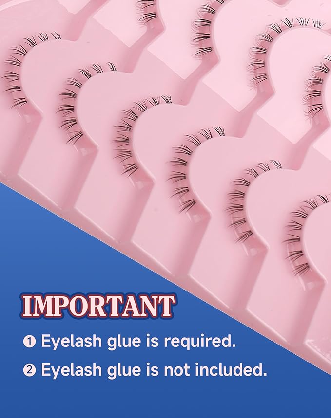 Bottom Lashes Natural Everyday Wispy Lashes Natural Look Flared Eyelashes False Lower Lashes Soft Fluffy Lashes False Eyelashes 7 Pairs B-1-GlimoraGlow