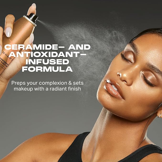 Morphe Mini Continuous Prep & Set Setting Spray - Travel Size Setting Spray for Makeup - Micro-Fine Face Mist Enriched with Ceramides to Help Hydrate, Nourish & Strengthen Skin Barrier (1.3 oz)-GlimoraGlow