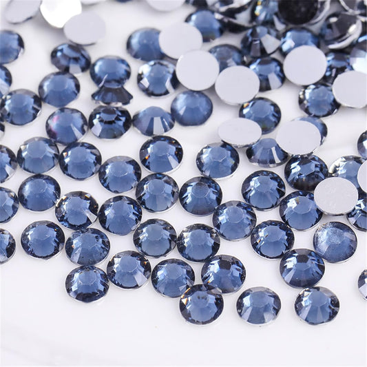 1000 Pieces SS20 5mm Flatback Rhinestones Clear Glass Round Gems Crystals for Nail Art DIY Crafts Clothes Shoes Bags （Dark Grey）-GlimoraGlow