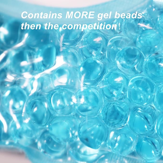 Ice Pack Face Eye Mask for Dark Circles and Puffiness,Gel Cold Cooling Face Mask for Migraines, Headache, Stress and Relaxation (Blue)-GlimoraGlow