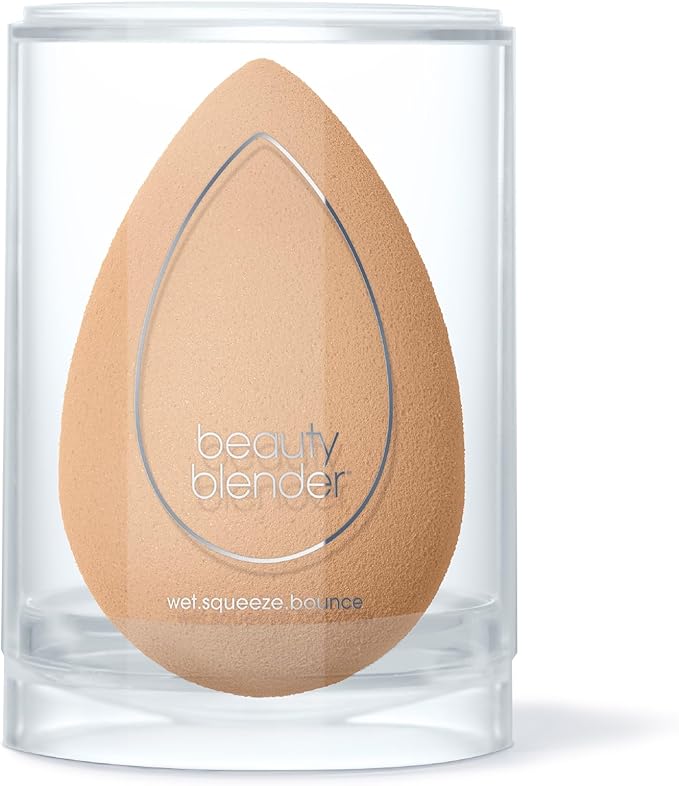 Beautyblender® | Nude Beige Beauty Blender Makeup Sponge, Super-Soft Foam Easily Blends Foundations, Powders & Creams, Made in USA, Reusable, Washable, Streak Free Application, Vegan, Cruelty Free-GlimoraGlow