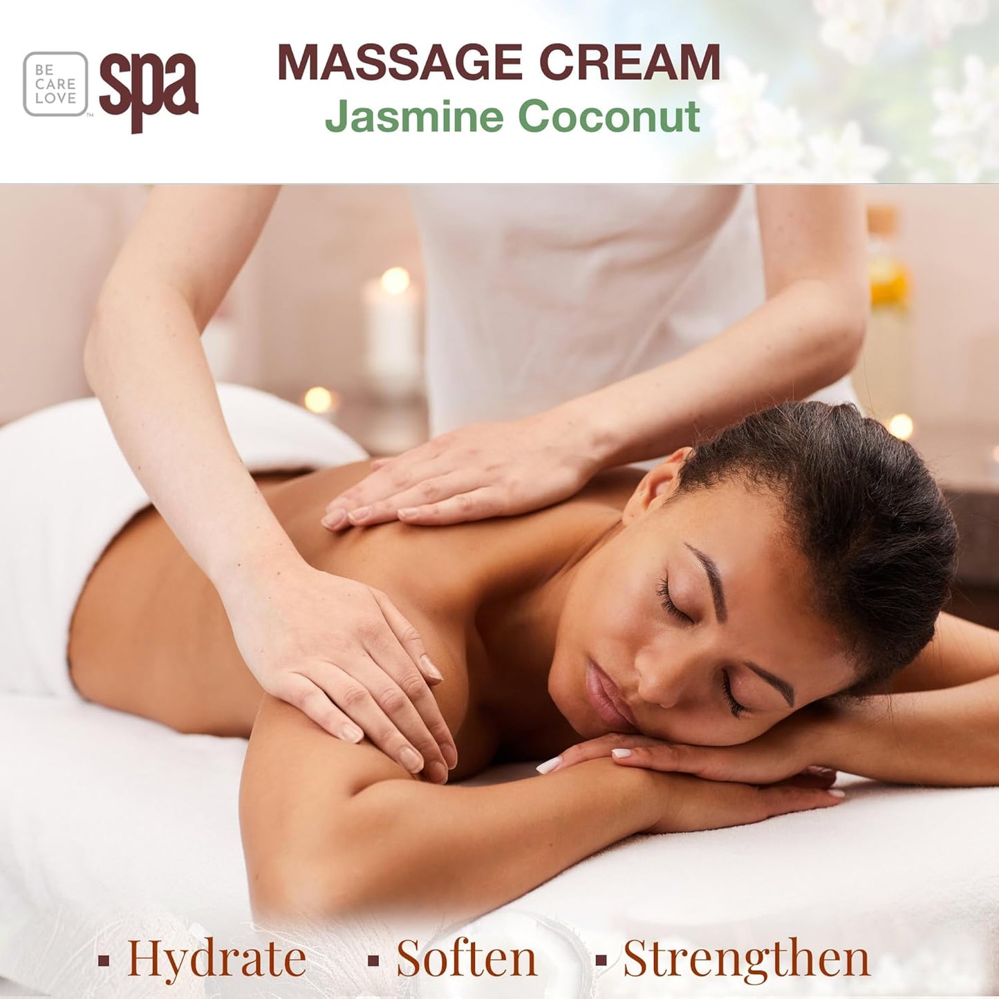Be Care Love (BCL) Spa Massage Creams (16 fl oz, Jasmine & Coconut)-GlimoraGlow