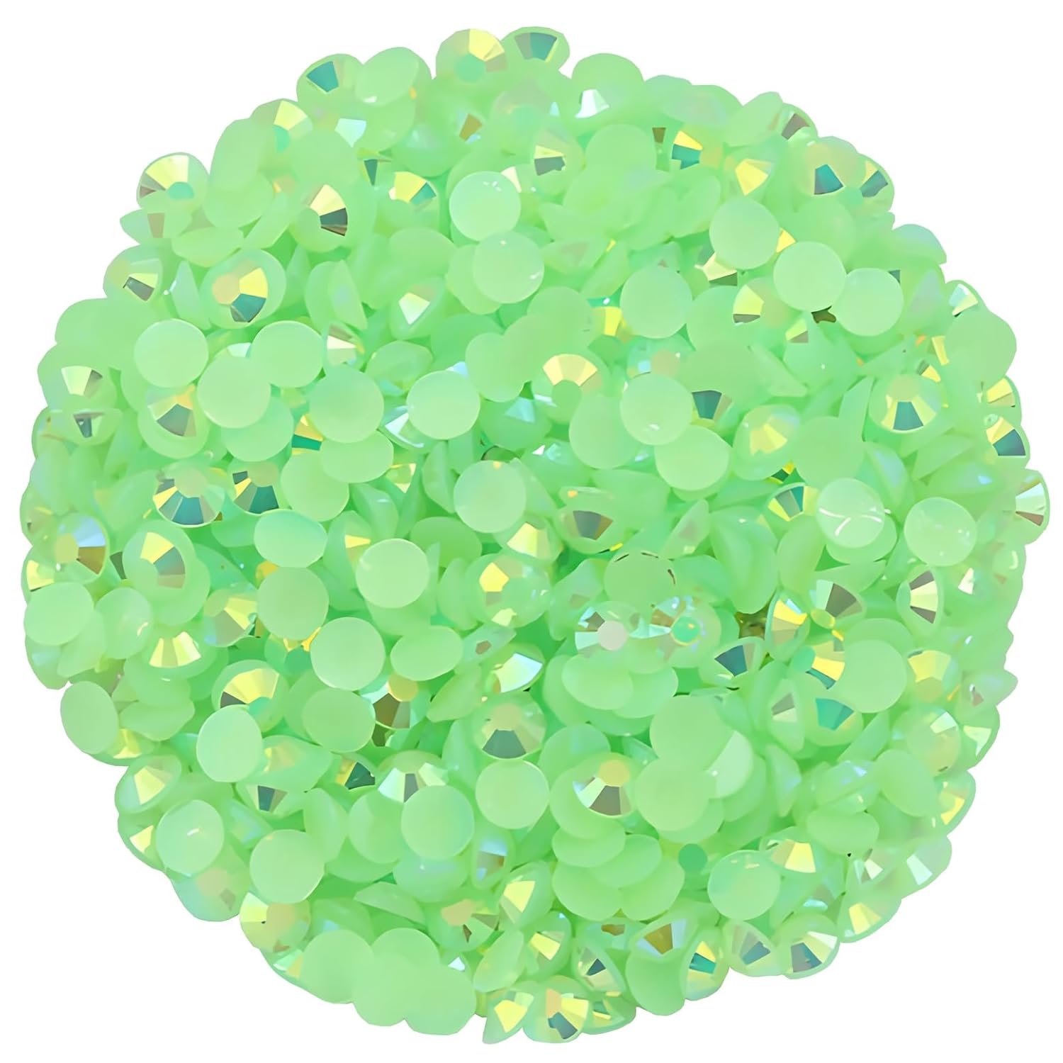 2250 Pcs SS16 4mm AB Flatback Rhinestones for Nails Art Crafts Glitter Round Shine Gems Crystals DIY Clothes Shoes （Green AB）-GlimoraGlow