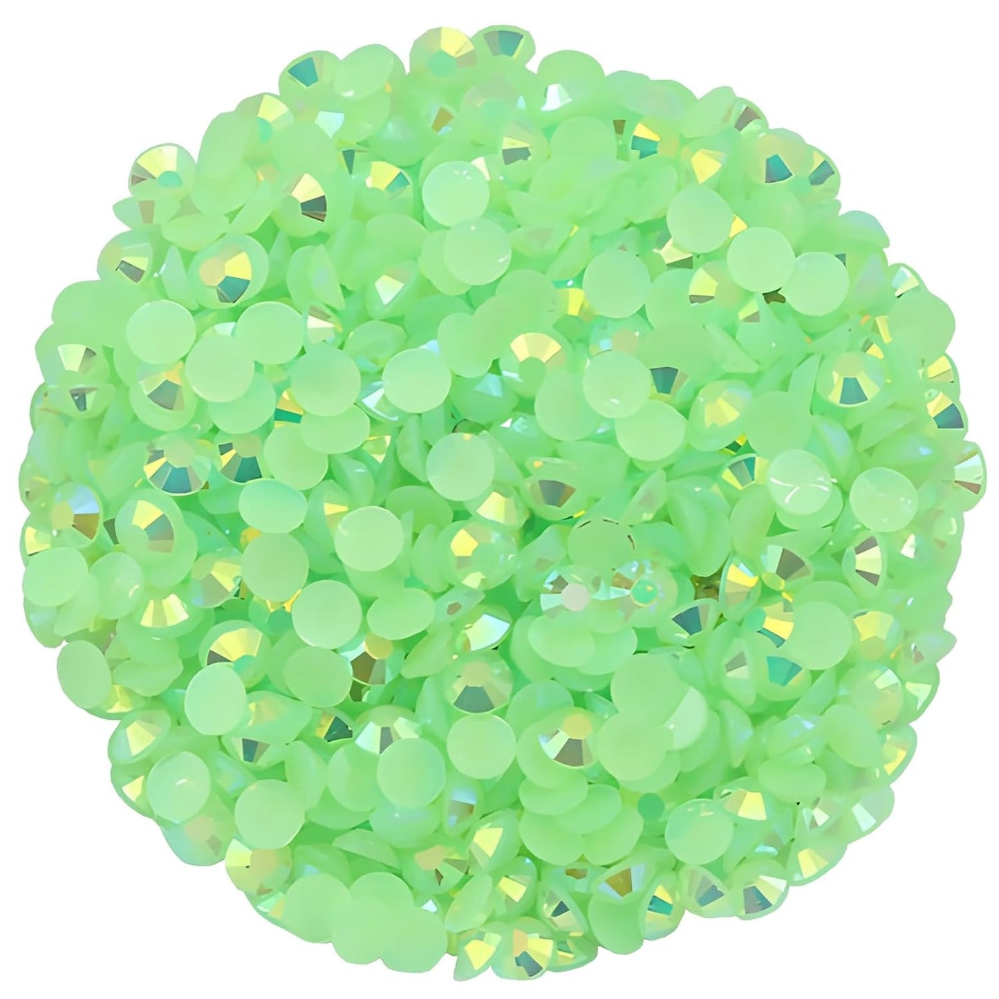 1440 Pcs SS20 5mm Flatback Rhinestones for Nails Art Crafts Glitter Round Shine Gems AB Crystals DIY Clothes Shoes （Green AB）-GlimoraGlow