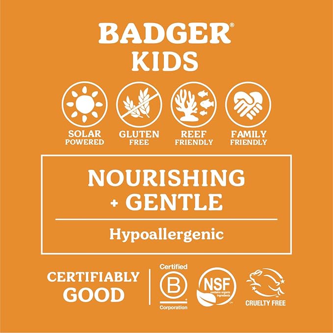 Badger Kids Mineral Sunscreen Combo, SPF 40 Cream + SPF 35 Kids Face Stick, Organic Sunscreens w/Mineral Zinc Oxide, Water Resistant, Reef Safe Broad Spectrum, Tangerine & Vanilla Scent, 2-Count-GlimoraGlow