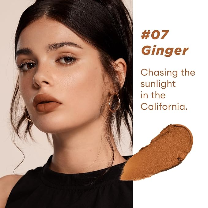 ITY Velvet Matte Finish Lip Stain-Mousse Textured Lip Clay, Red Shade, Conceals Lip Lines, Rich Pigment Lip Tint Lipsticks, 0.14 oz (4g) in Ginger, Embered.-GlimoraGlow