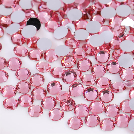 1000 Pieces SS20 5mm Flatback Rhinestones Clear Glass Round Gems Crystals for Nail Art DIY Crafts Clothes Shoes Bags （Pink）-GlimoraGlow