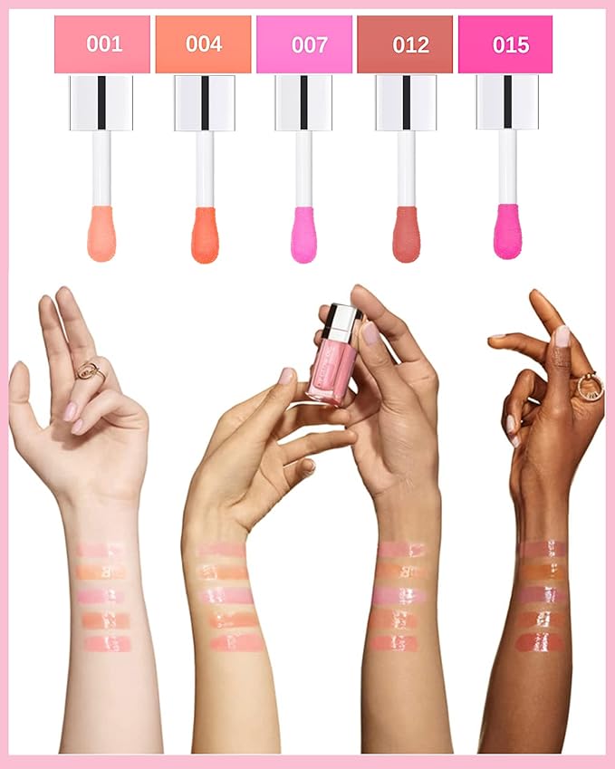 Hydrating Plumping Lip Glow Oil,Shine Tinted Lip Gloss,Glow Reviver Lip Oil,Long Lasting Moisturizing Clear Lip Plumper Oil Tint for Lip Care Dry Lips,Women's Day Makeup Gift ( (#007 Raspberry Red)-GlimoraGlow