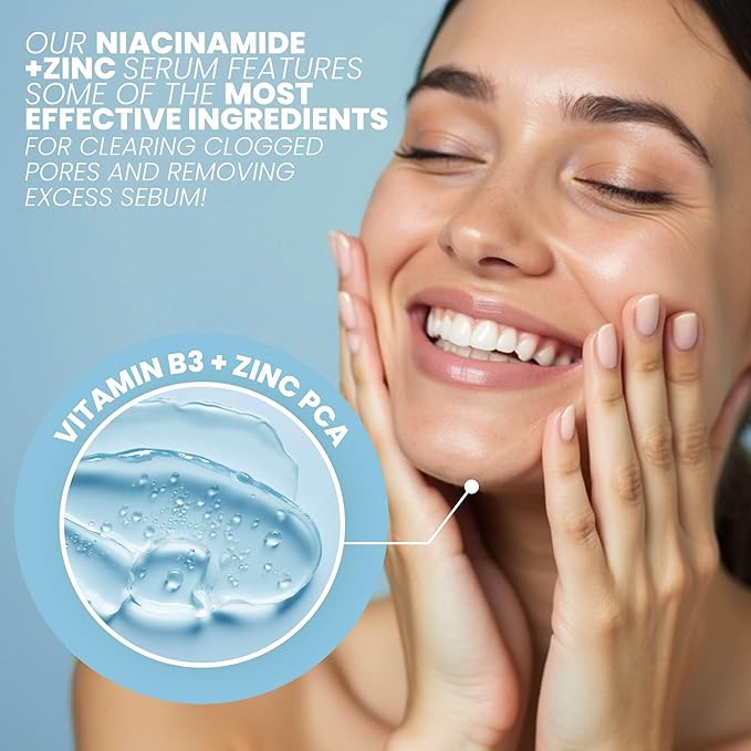 Eva Naturals Niacinamide 12% + Zinc Serum for Face – Dark Spot Remover, Pore Minimizer, Redness Relief, Hydrating Vitamin B3 with Botanical Hyaluronic Acid, Anti-Aging Facial Serum for Clear Skin-GlimoraGlow