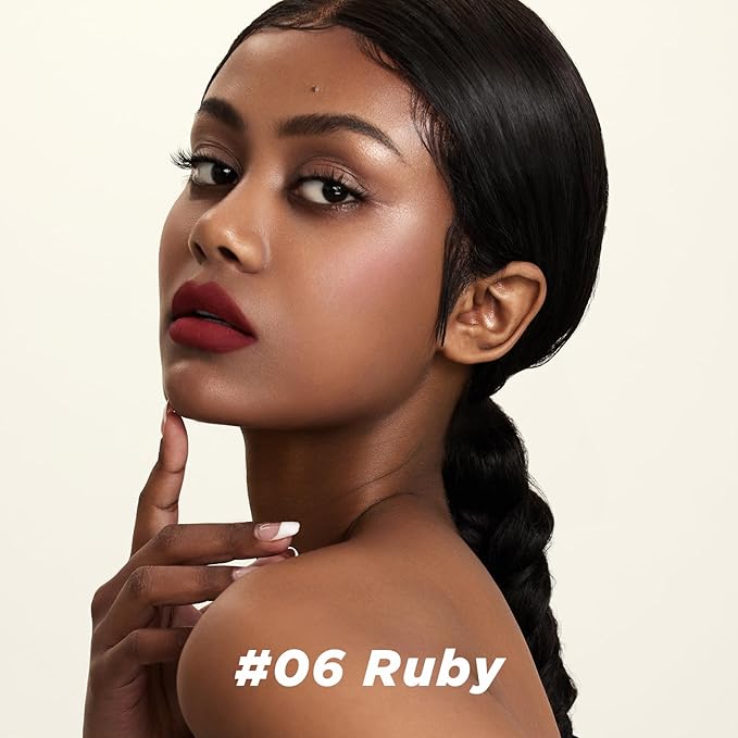ITY Velvet Matte Finish Lip Stain-Mousse Textured Lip Clay, Red Shade, Conceals Lip Lines, Rich Pigment Lip Tint Lipsticks, 0.14 oz (4g) in Ruby-GlimoraGlow