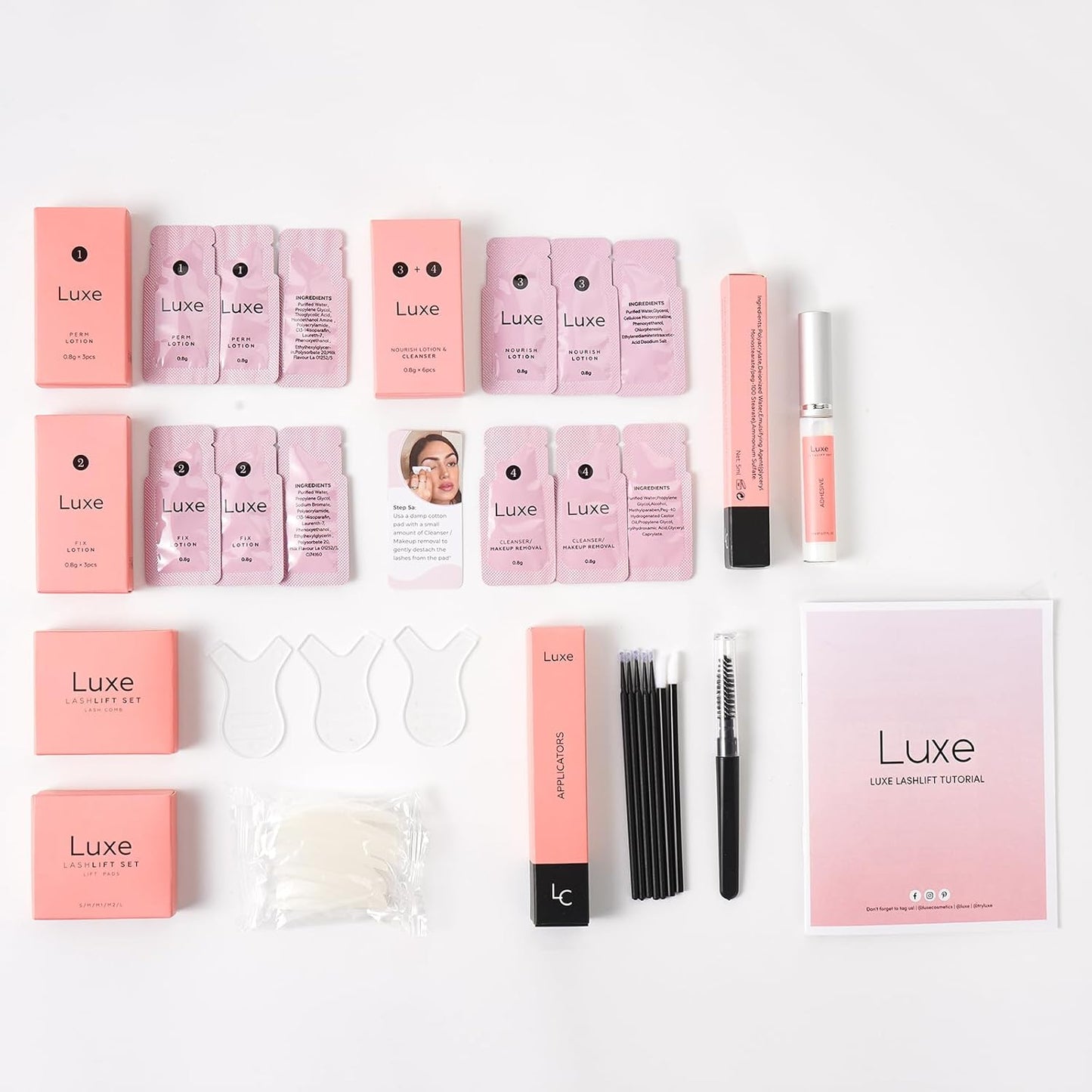 Luxe Cosmetics - Lash Lift Kit - Complete Set for Eyelash Lifting - New Pro Version - Easy to Apply and Long Lasting Finish - Professional Results up to 8 Weeks-GlimoraGlow
