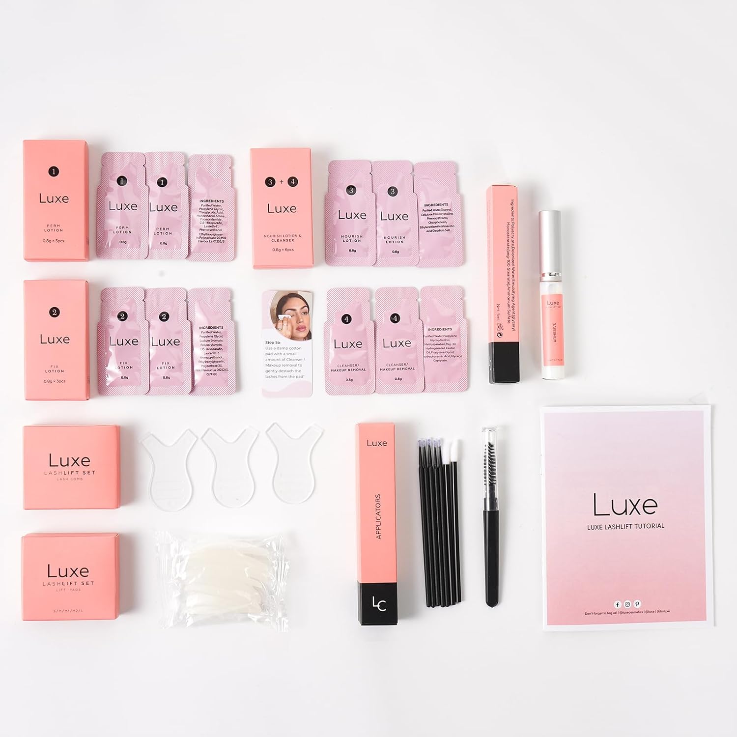 Luxe Cosmetics - Lash Lift Kit - Complete Set for Eyelash Lifting - New Pro Version - Easy to Apply and Long Lasting Finish - Professional Results up to 8 Weeks-GlimoraGlow