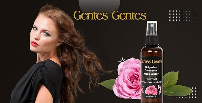 100% Pure Bulgarian Damascus Rose Water Hydrosol – Luxury Facial Toner for Hydration & Radiant Skin, Body Mist & Pillow Spray | Natural Skincare | 3.4 fl oz-GlimoraGlow