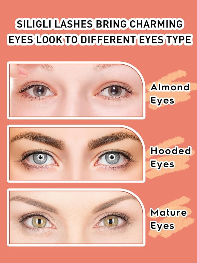 Natural Lashes 7MM Extra Short Eyelashes Natural Cat Eye Lashes 10 Pair False Eyelashes Wispy Eye Lashes Pack C Curl Strip Lashes 3D Volume Short Lashes Siligli Eyelashes-GlimoraGlow