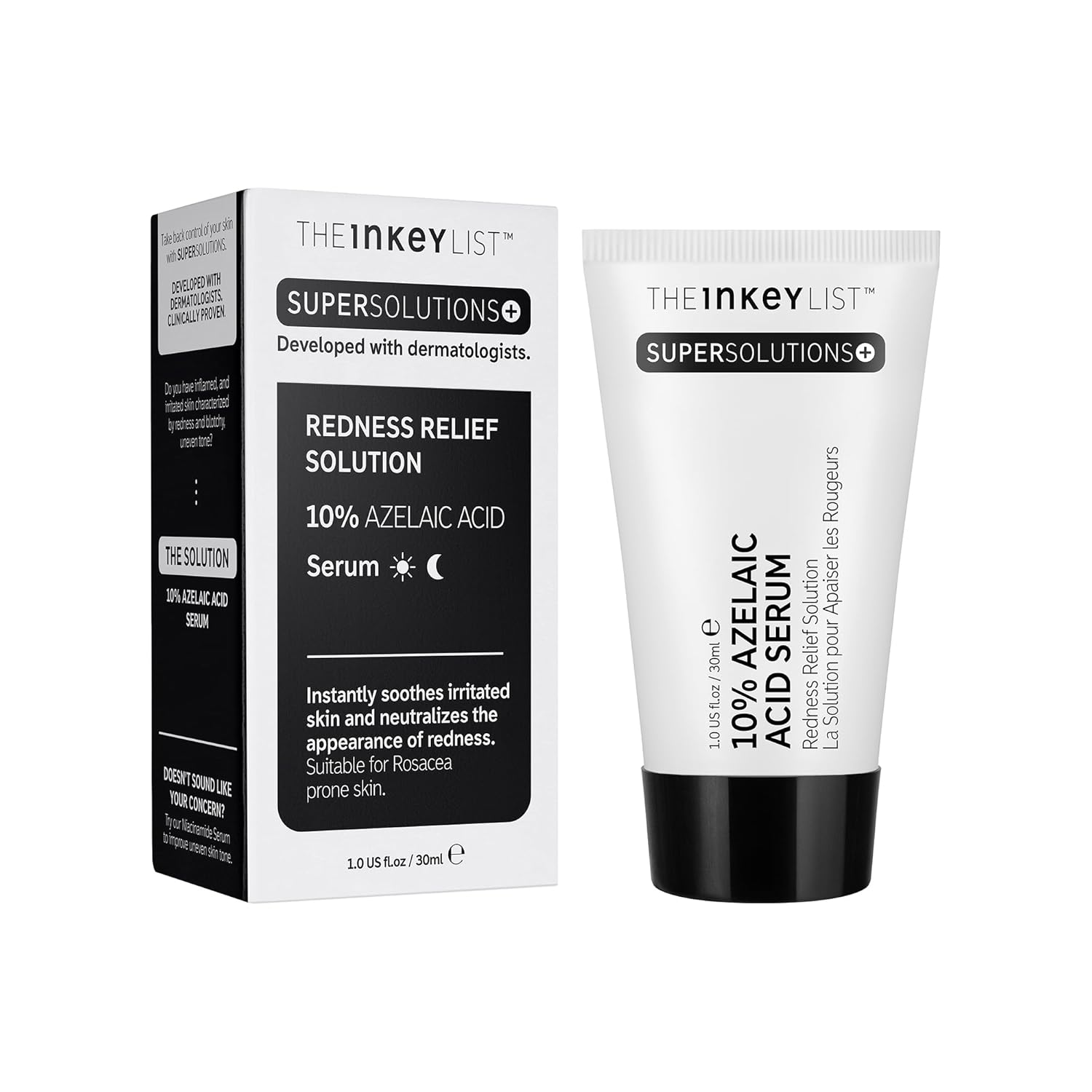 The INKEY List SuperSolutions Azelaic Acid 10% Serum, Fast-Absorbing Formula Helps Reduce Appearance of Redness and Soothes Skin, Leaves No White Cast, 1.01 fl oz-GlimoraGlow