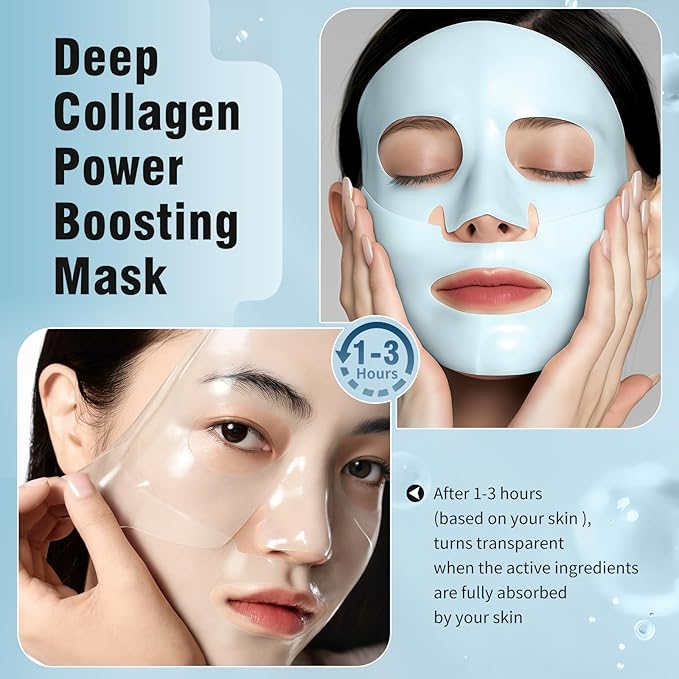 ISTON Overnight Collagen Face Mask - Intense Hydration & Anti-Aging - With 5 Hyaluronic Acids, Peptides & Plant Extracts - Reduce Fine Lines, Plump Skin, Minimize Pores -4Pack-GlimoraGlow