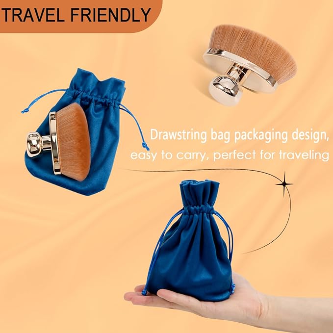 Extra Large Body Makeup Brush for Self Tanner – 115mm Wide Rose Gold Kabuki Body Brush for Bronzer Blend & Blur, Vegan Fiber Self Tanning Brush for Legs & Body with Drawstring Bag by Yoseng-GlimoraGlow