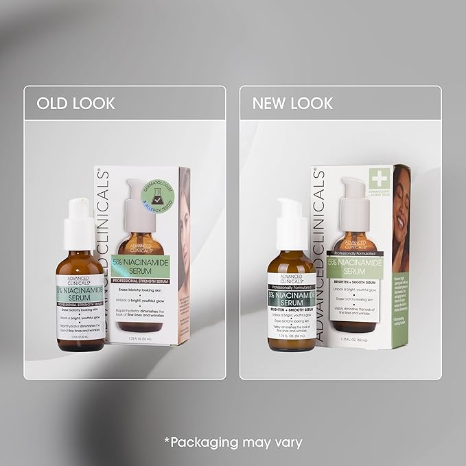Advanced Clinicals Niacinamide Serum | 5% Niacinamide Serum For Face With Hyaluronic Acid, Ferulic Acid, Aloe Vera, & Fruit Extracts Helps Improve Look Of Dark Spots & Uneven Skin Tone, 1.75 Fl Oz-GlimoraGlow