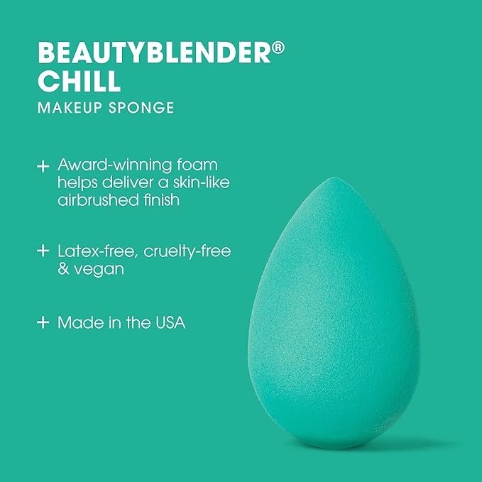 Beautyblender® | Chill Blender Makeup Sponge | Blend Liquid Foundations, Powders and Creams | Streak Free Application | Vegan, Cruelty Free | Made in USA-GlimoraGlow