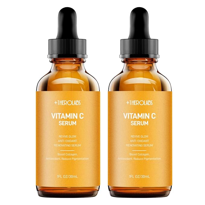 2 Packs Vitamin C Serum for Face –Anti Aging Face & Eye Serum, Hyaluronic Acid, Reduce Fine Lines, Dark Spots and Wrinkle-GlimoraGlow