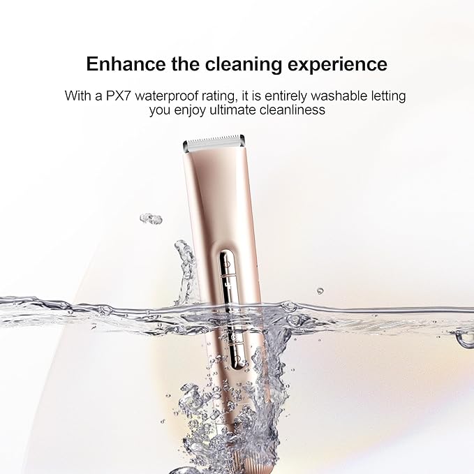 2 in 1 Women's Bikini Line Trimmer & Body Groomer,2025 Upgrade Dual Head Shaver Women, Wet & Dry Waterproof Electric Bikini Trimmer for Face Leg Arm Intimate Areas,Pink Rose-GlimoraGlow