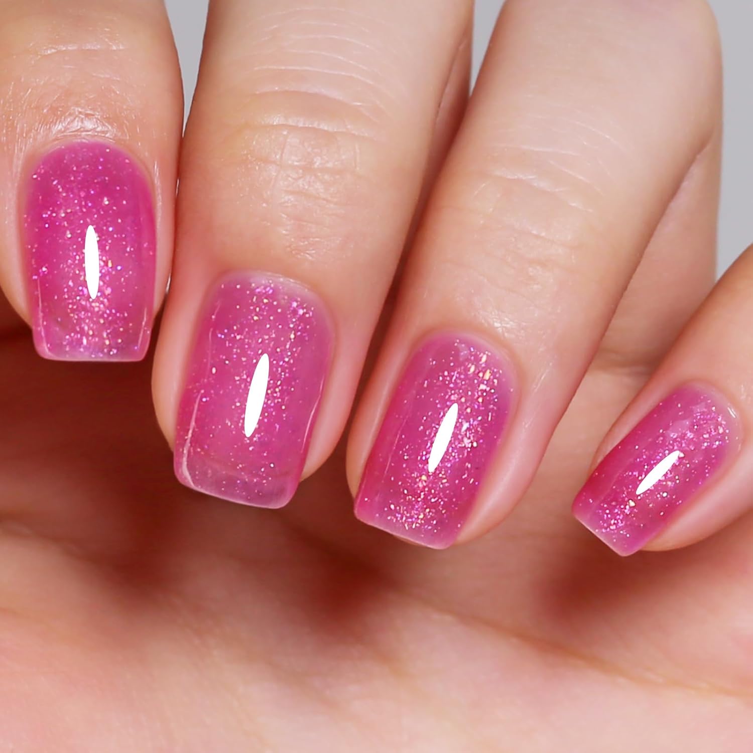 Imtiti Glitter Gel Nail Polish, Pink Iridescent Glitter Gel Polish Diamond Shimmer Sparkle Soak Off UV LED Nail Gel Polish spring summer Manicure 10ML-GlimoraGlow
