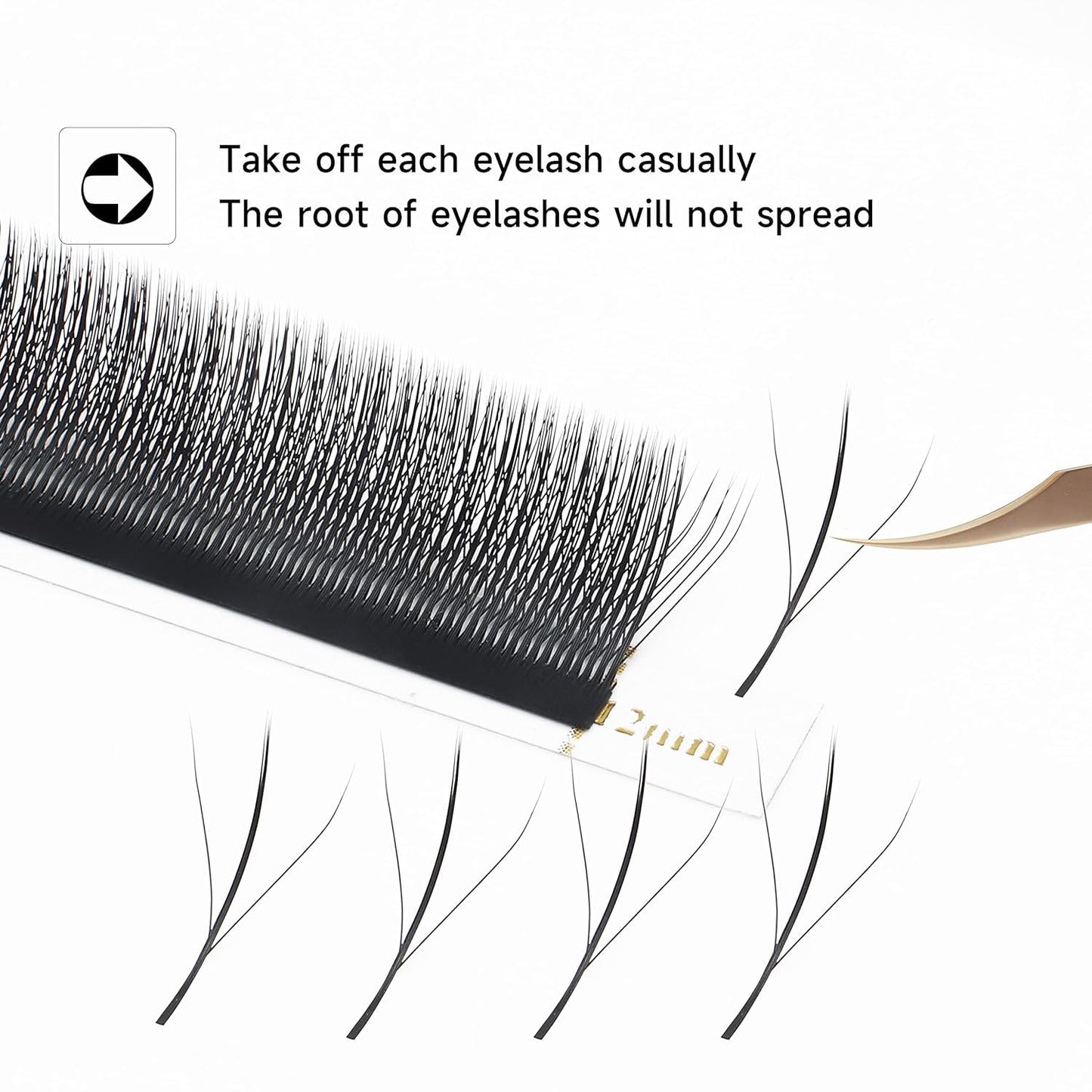 Lash Extensions Three Core Tips 3D Eyelash Extensions W Shape 0.07mm Thickness C Curl Mix 8-15mm Premade Fans Easy Fan Volume Lashes Matte Black Crisscross(W-3D-Three Core-0.07-C,8-15mm Mix)-GlimoraGlow