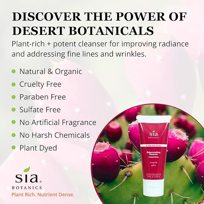 Rejuvenating Facial Cleanser (74ml/2.5oz Eco Tube) | Face Wash w/Prickly Pear, Aloe Vera, Orange Blossom | Natural, Clean, Botanical Skincare for Women-GlimoraGlow