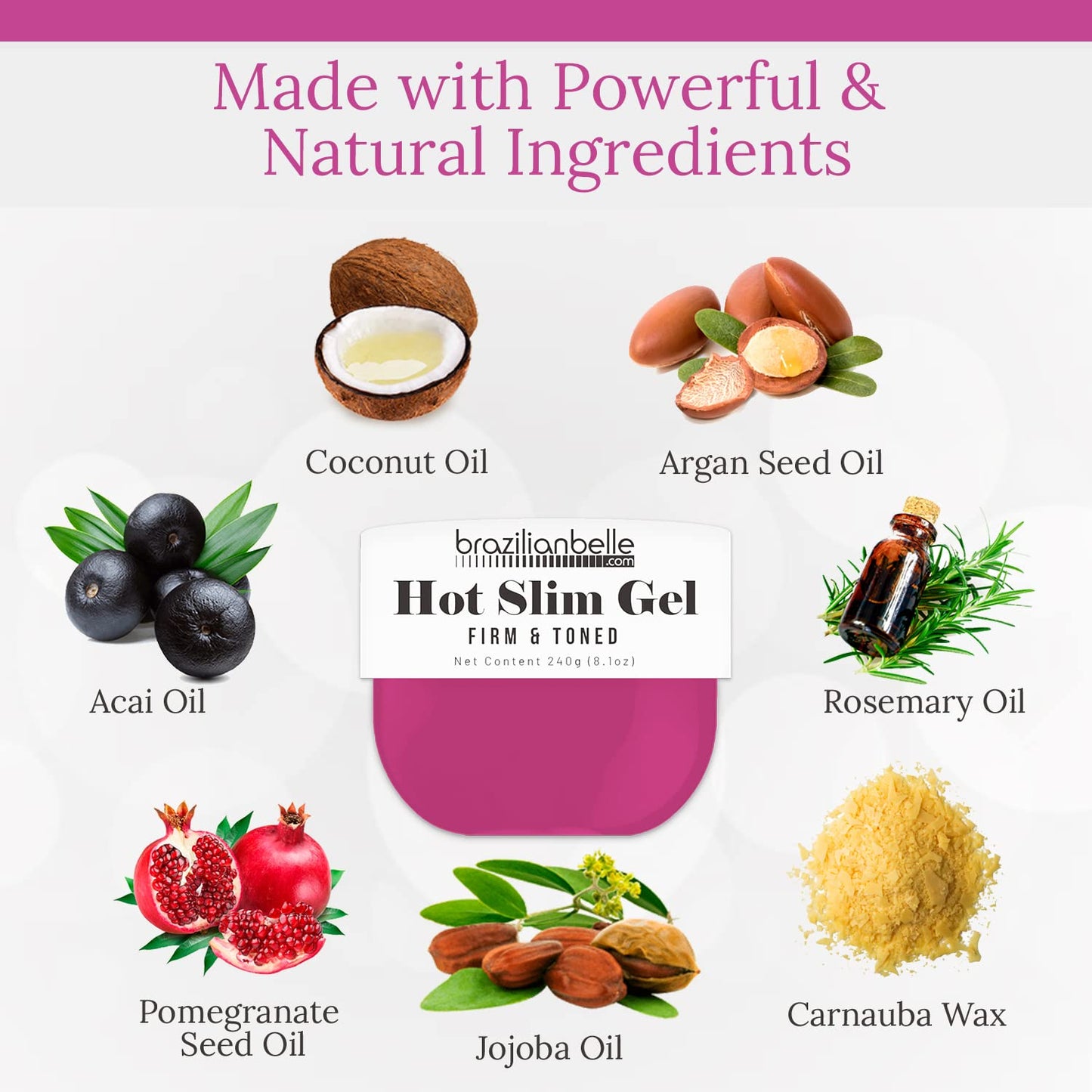 Cellulite Cream Hot Gel with Coconut Oil Extract | Sweat Cream to Helps Firm, Tone, and Tighten Skin and Reduce Appearance of Cellulite | 8.1Oz-GlimoraGlow