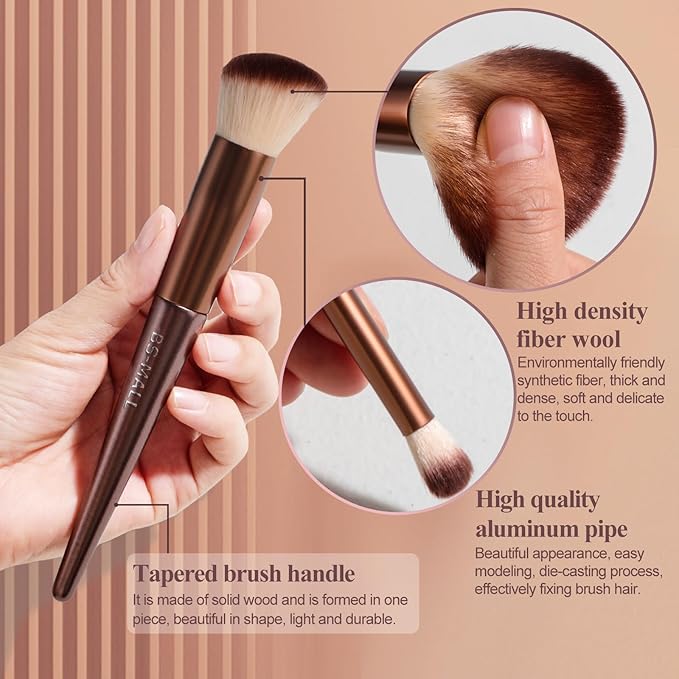 BS-MALL Makeup Brush Set 18 Pcs Premium Synthetic Foundation Powder Concealers Eye shadows Blush Makeup Brushes with black case (B-Brown)-GlimoraGlow