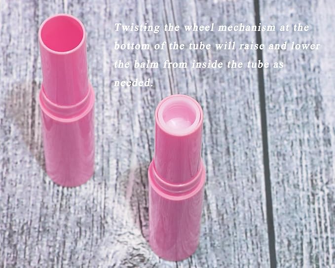 0.14oz Empty Flavored Lip Balm Container Tubes Plastic Homemade Moisturizing Lip Stick with Caps Bulk Fit for Women Adult DIY Making Supplies, 25 Count (Rose Pink)-GlimoraGlow