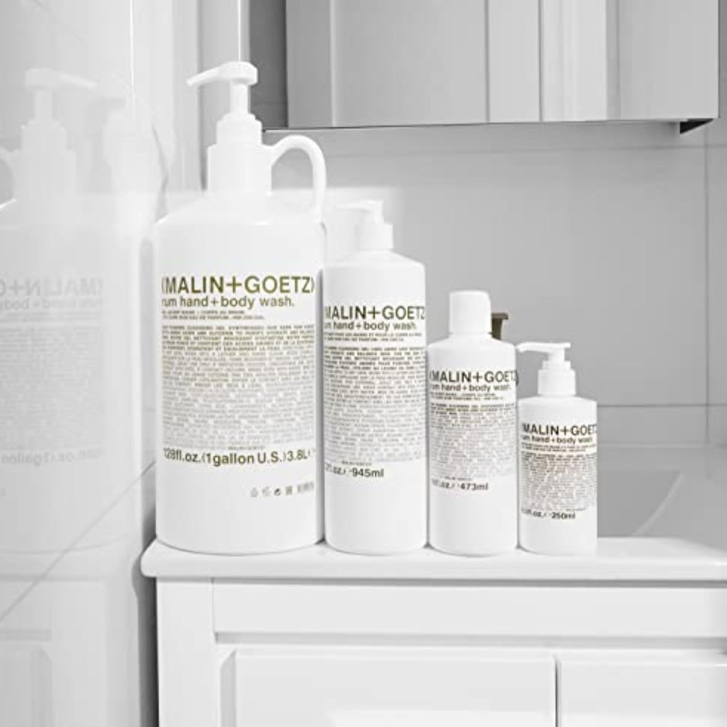 MALIN+GOETZ Rum Hand + Body Wash, 128 Fl. Oz. – Allows Up to 15 Refills, Natural Cleansing, Purifying & Hydrating for Women & Men, For All Skin Types, No Stripping or Drying, Cruelty-Free & Vegan-GlimoraGlow