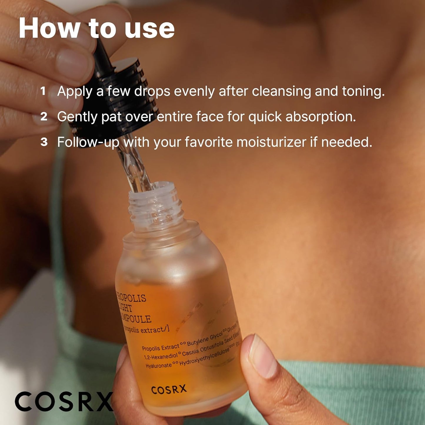 COSRX Propolis Ampoule, Glow Boosting Serum for Face with 73.5% Propolis Extract, 1.01fl.oz/30ml, Hydrating Essence for Sensitive Skin, Fine Lines, Uneven Skintone, Korean Skincare-GlimoraGlow