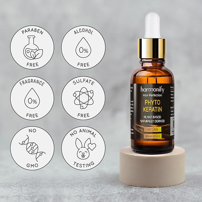 Pure Phyto Keratin Serum, Nourishing and Reviving Damaged Hair and Scalp, Natural, Vegan Phyto Hair Products, Thicker and Healthier Hair in 90 Days, All Hair Types-GlimoraGlow