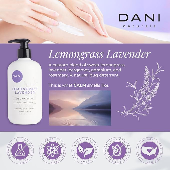 Naturals Hand & Body Lotion - Calming Lemongrass Lavender Scent, Moisturizing Lotion with Aloe Vera, Shea Butter & Vitamin E, Deep Hydration for Dry Skin, All Skin Types - 12 Oz-GlimoraGlow