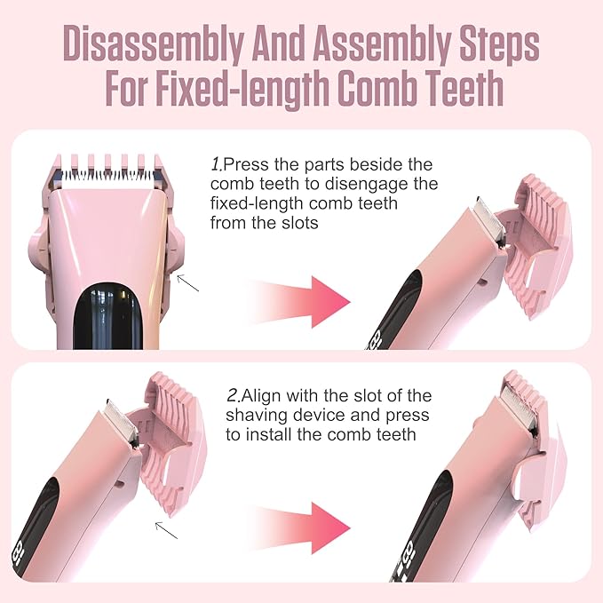 2 in 1 Bikini Trimmer for Women Dual Head Electric Shaver with LED Display,IPX7 Waterproof Wet & Dry, Painless Shaver for Underarm Leg Arm Body Face Private Area Pink-GlimoraGlow