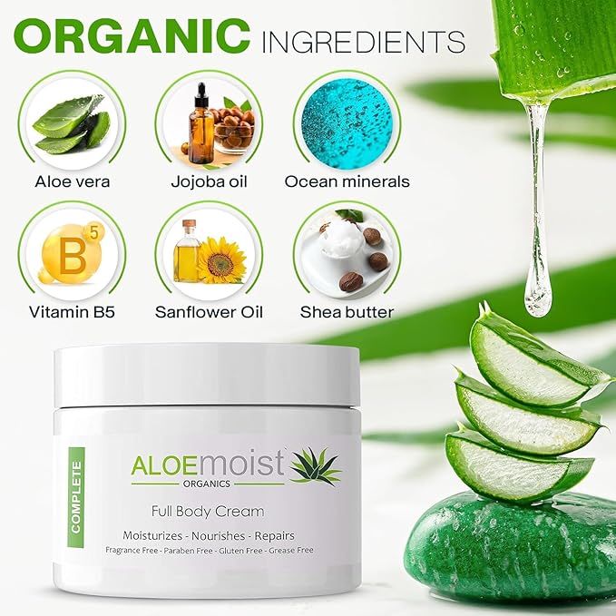 Organic Aloe Vera Lotion - Face & Body Moisturizing Cream with Natural Aloe Vera, Vitamin E Oil, Vitamin C, Retinol Cream, Shea Butter – Anti Aging Face Moisturizer for Women, Dry Skin (2 oz)-GlimoraGlow