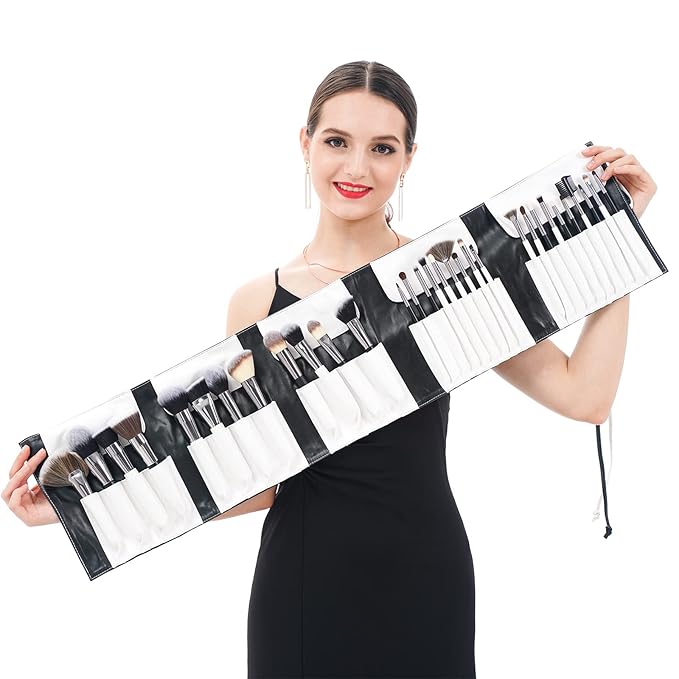 DUcare Professional Makeup Brushes 31Pcs Panda Series Makeup Brush Set Kabuki Foundation Blending Face Powder Blush Concealers Eye Shadows With Leather Case Organizer-GlimoraGlow