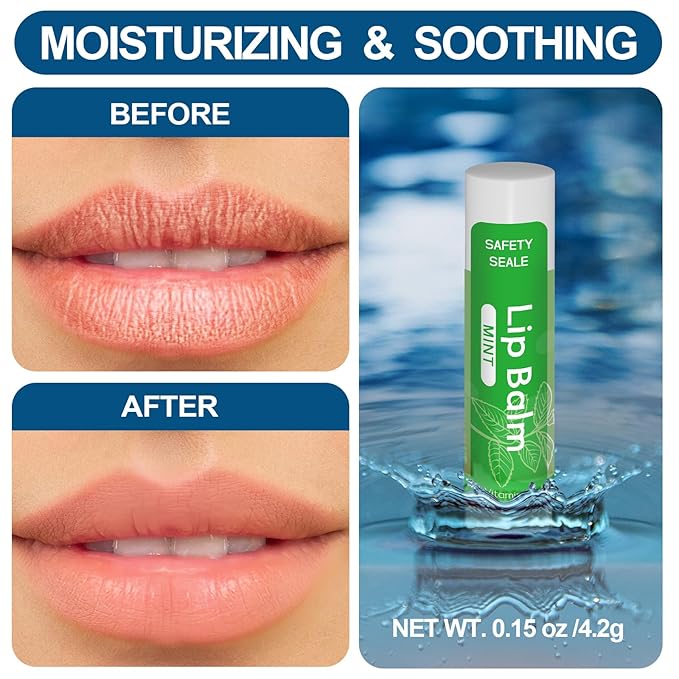 20 Pack Natural Lip Balm Bulk with Vitamin E and Coconut Oil Valentine's Day best choice - Moisturizing, Soothing, and Repairing Dry and Chapped Lips - 10 Flavors - Non-GMO-GlimoraGlow