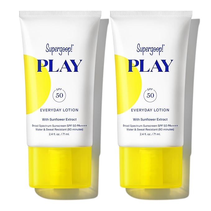 Supergoop! PLAY Everyday Lotion SPF 50 - Broad Spectrum Body & Face Sunscreen - Great for Active Days - Fast Absorbing, Water & Sweat Resistant - 2.4 fl oz - 2 Pack-GlimoraGlow