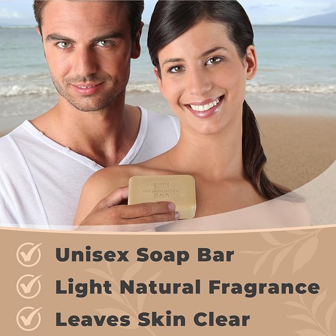One With Nature Dead Sea Salt Shea Butter Soap 7oz 3-Pack – Purifying and Exfoliating Soap Bar with Dead Sea Minerals for Face & Body, for Men & Women-GlimoraGlow