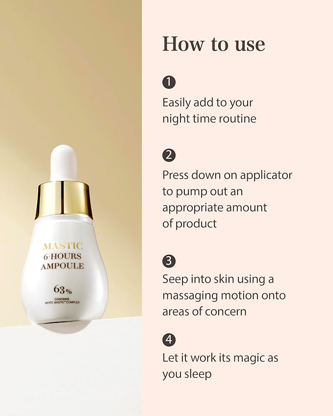 MASTINA Mastic Ampoule Serum Dropper Type (0.5fl oz, Pack of 2) White Mastic Complex 63%, Tranexamic Acid 2%, Niacinamide 5% - Face Serum for Firming, Hydrating, Radiant Glass Skin. Korean Skin Care-GlimoraGlow