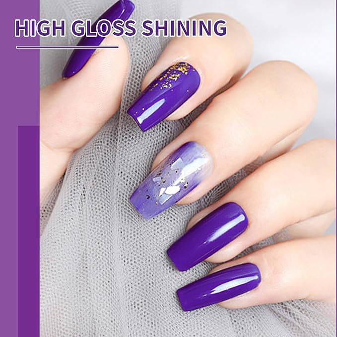 JODSONE 10ml Gel Nail Polish Set 6Colors Black White Red Deep Blue Dark Green Deep Purple All Seasons Neutral Soak Need U V/LED Lamp Curing-GlimoraGlow