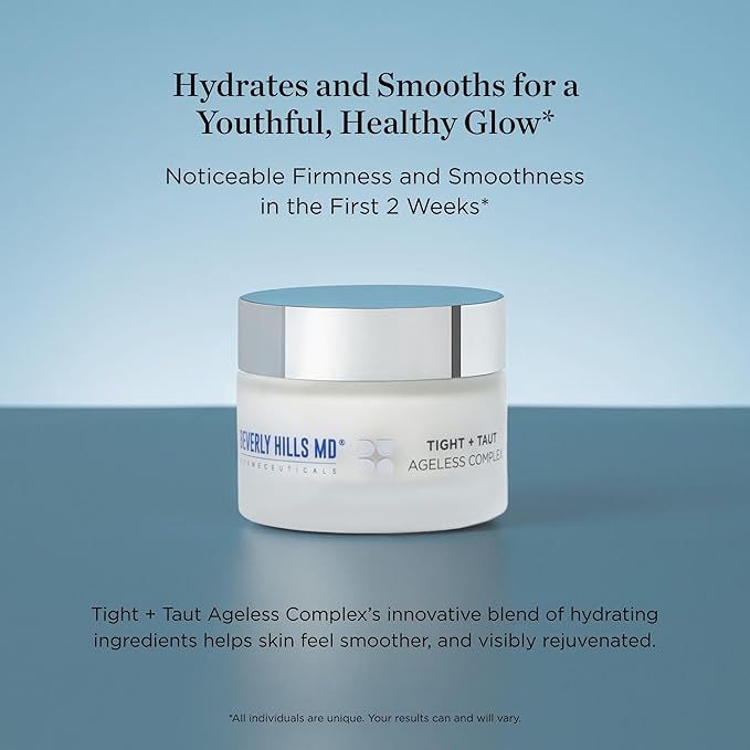 Beverly Hills MD Tight + Taut Ageless Complex – Anti-Aging Face Cream, Hydrating Cream with Peptides and Botanical Extracts – Targets Wrinkles, Fine Lines, and Sagging for a Youthful Glow, 50ml-GlimoraGlow
