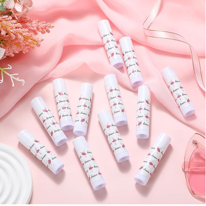 12 Pack Dance Theme Ballet Lip Balms Bulk Moisturizing Lip Balms Back To School Gift Ballet Gifts Lip Balm Christmas Thanksgiving Day Dance Party Thanks Gift for Dancer Girl Woman-GlimoraGlow